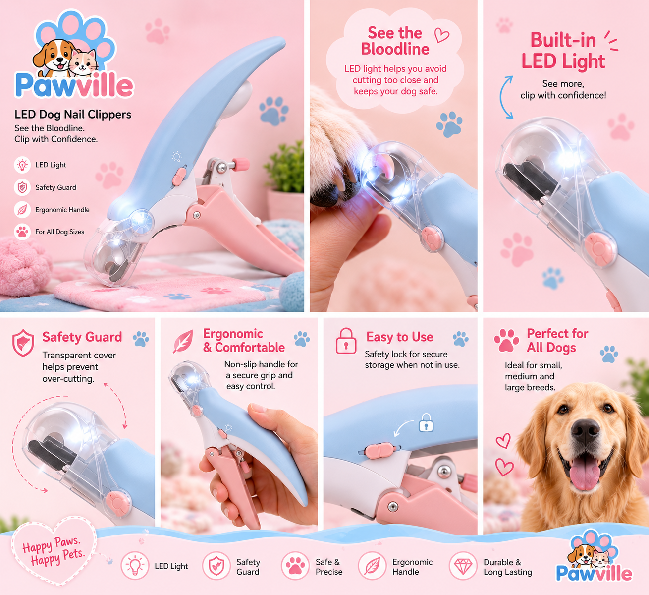 Professional LED Dog Nail Clippers